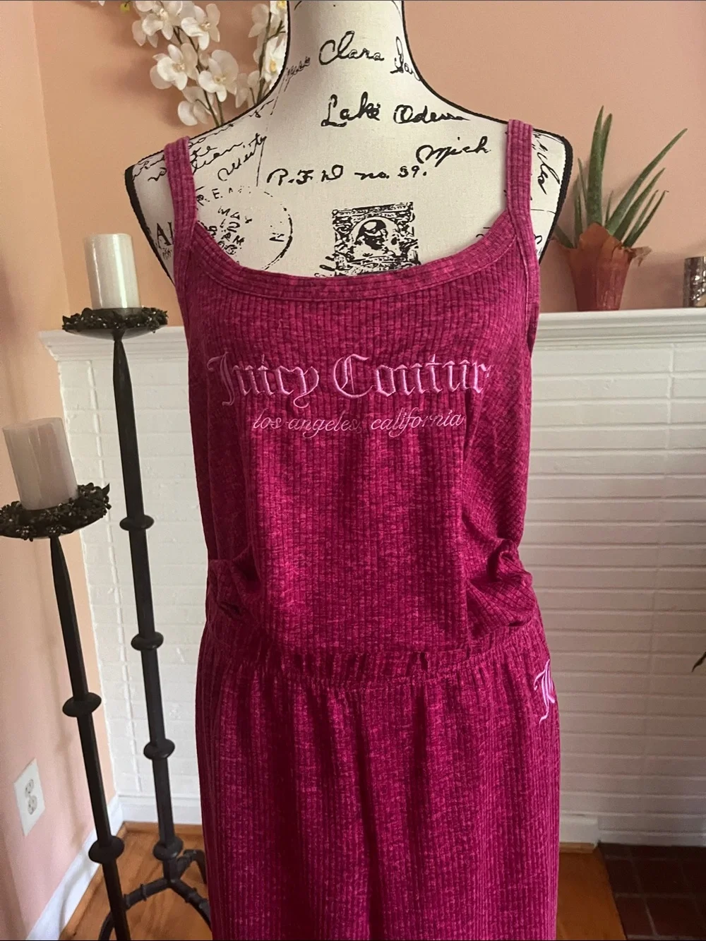 Juicy Couture Fuchsia 3-Piece Lounge Set - Tank, Cardigan & Pants